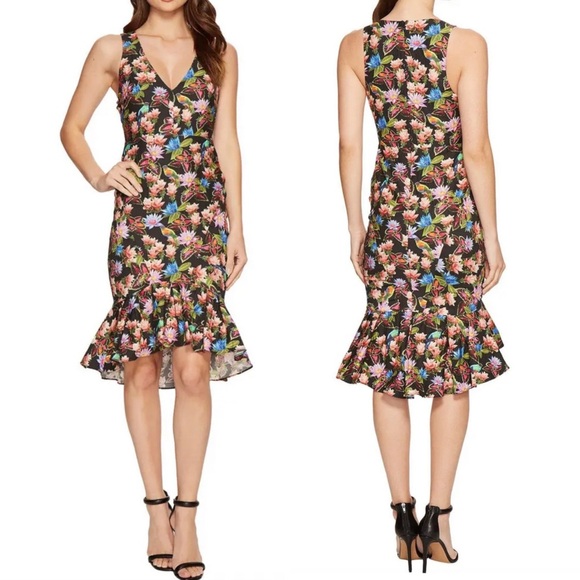 Nicole Miller X Artelier Lamanca Jungle Dress Whimsical Floral - Picture 1 of 16